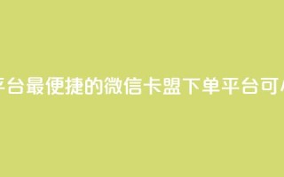 微信卡盟24小时下单平台 - 最便捷的微信卡盟下单平台,可24小时快速下单~
