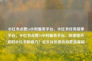 小红书点赞24小时服务平台,小红书任务接单平台,小红书点赞24小时服务平台,快速提升你的小红书影响力!亿乐社区低价自营货源站