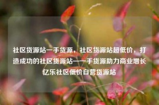 社区货源站一手货源,社区货源站超低价,打造成功的社区货源站—一手货源助力商业增长亿乐社区低价自营货源站