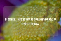 抖音涨粉,抖音营销策略与高效涨粉攻略亿乐社区SUP货源站
