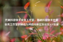 代刷抖音快手业务工作室，揭秘抖音快手代刷业务工作室的秘密与风险分析亿乐社区SUP货源站