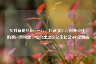 买抖音粉丝10元一万,抖音买十万粉多少钱,购买抖音粉丝,性价比之选亿乐社区SUP货源站