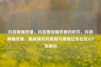 抖音刷播放量，抖音增加播放量的软件，抖音刷播放量，揭秘背后的真相与策略亿乐社区SUP货源站