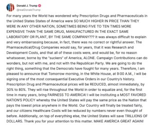 特朗普将令美国药品降价,对中国公司影响几何?