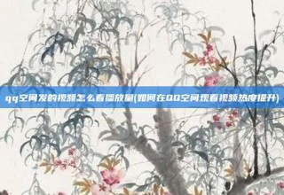 qq空间发的视频怎么看播放量(如何在QQ空间观看视频热度提升)