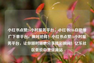 小红书点赞24小时服务平台,小红书24h自助推广下单平台,限时抢鲜!小红书点赞24小时服务平台,让你随时随地分享精彩瞬间!亿乐社区低价自营货源站