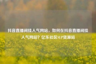 抖音直播间挂人气网站,如何在抖音直播间挂人气网站?亿乐社区SUP货源站
