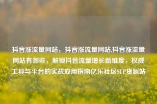 抖音涨流量网站,抖音涨流量网站,抖音涨流量网站有哪些,解锁抖音流量增长新维度,权威工具与平台的实战应用指南亿乐社区SUP货源站