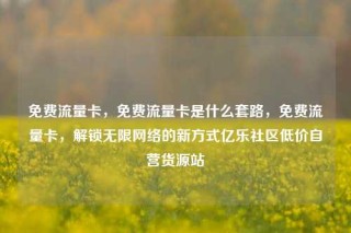 免费流量卡,免费流量卡是什么套路,免费流量卡,解锁无限网络的新方式亿乐社区低价自营货源站