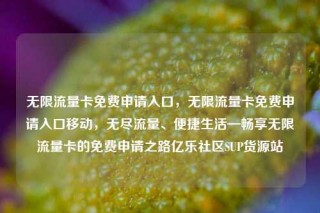 无限流量卡免费申请入口,无限流量卡免费申请入口移动,无尽流量、便捷生活—畅享无限流量卡的免费申请之路亿乐社区SUP货源站