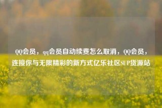 QQ会员,qq会员自动续费怎么取消,QQ会员,连接你与无限精彩的新方式亿乐社区SUP货源站