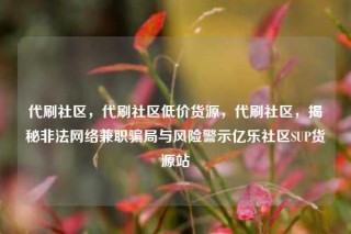 代刷社区,代刷社区低价货源,代刷社区,揭秘非法网络兼职骗局与风险警示亿乐社区SUP货源站