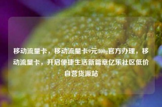 移动流量卡,移动流量卡9元300g官方办理,移动流量卡,开启便捷生活新篇章亿乐社区低价自营货源站