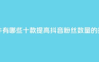 抖音增粉的软件有哪些 - 十款提高抖音粉丝数量的推广工具~