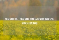 抖音刷粉丝，抖音刷粉丝技巧与策略指南亿乐社区SUP货源站