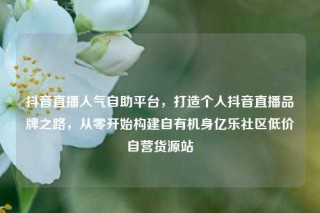 抖音直播人气自助平台,打造个人抖音直播品牌之路,从零开始构建自有机身亿乐社区低价自营货源站