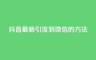 抖音最新引流到微信的方法 - 抖音引流微信的最新技巧分享~