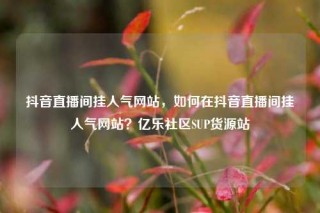 抖音直播间挂人气网站,如何在抖音直播间挂人气网站?亿乐社区SUP货源站