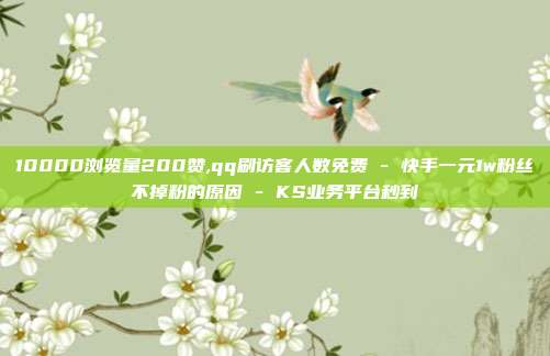 10000浏览量200赞,qq刷访客人数免费 - 快手一元1w粉丝不掉粉的原因 KS业务平台秒到  第1张