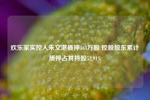 欢乐家实控人朱文湛质押363万股 控股股东累计质押占其持股52.91%  第1张