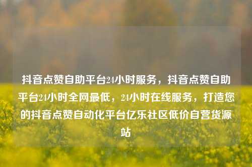 抖音点赞自助平台24小时服务，抖音点赞自助平台24小时全网最低，24小时在线服务	，打造您的抖音点赞自动化平台亿乐社区低价自营货源站  第1张