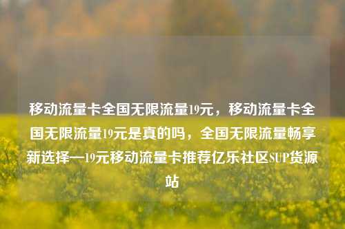 移动流量卡全国无限流量19元，移动流量卡全国无限流量19元是真的吗，全国无限流量畅享新选择—19元移动流量卡推荐亿乐社区SUP货源站  第1张