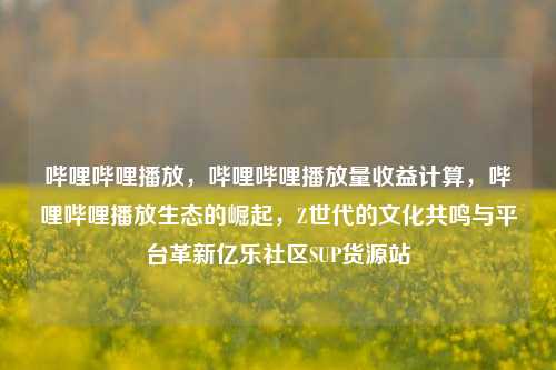 哔哩哔哩播放，哔哩哔哩播放量收益计算	，哔哩哔哩播放生态的崛起，Z世代的文化共鸣与平台革新亿乐社区SUP货源站  第1张